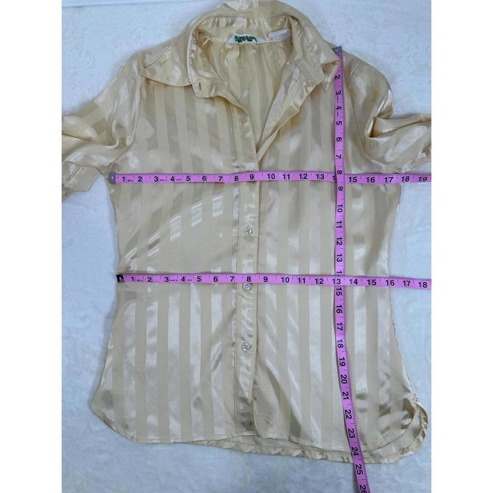 VTG 70s Sears JR Bazaar Gold Pussybow Blouse Sz 9 Shiny Satin Secretary - Picture 6 of 6